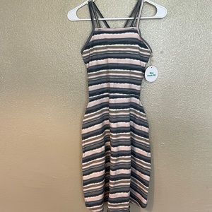 NWT Pact Women’s Swell Stripe Fit & Flare Strappy Dress